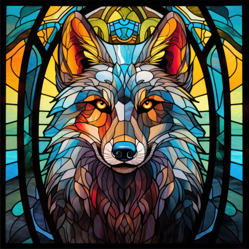 Diamantové malování Vlk 30 x 30 cm