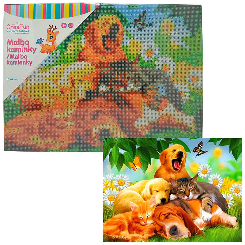 Diamantové malování - Siesta Psy a kočky 30 x 40 cm