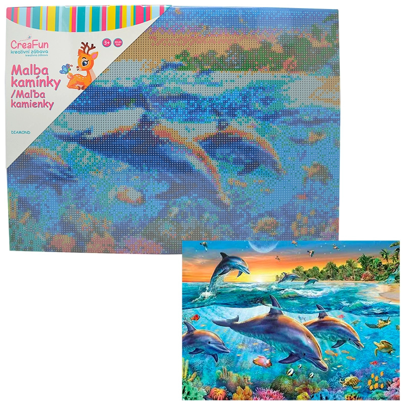 Diamantové malování Delfíni 30 x 40 cm