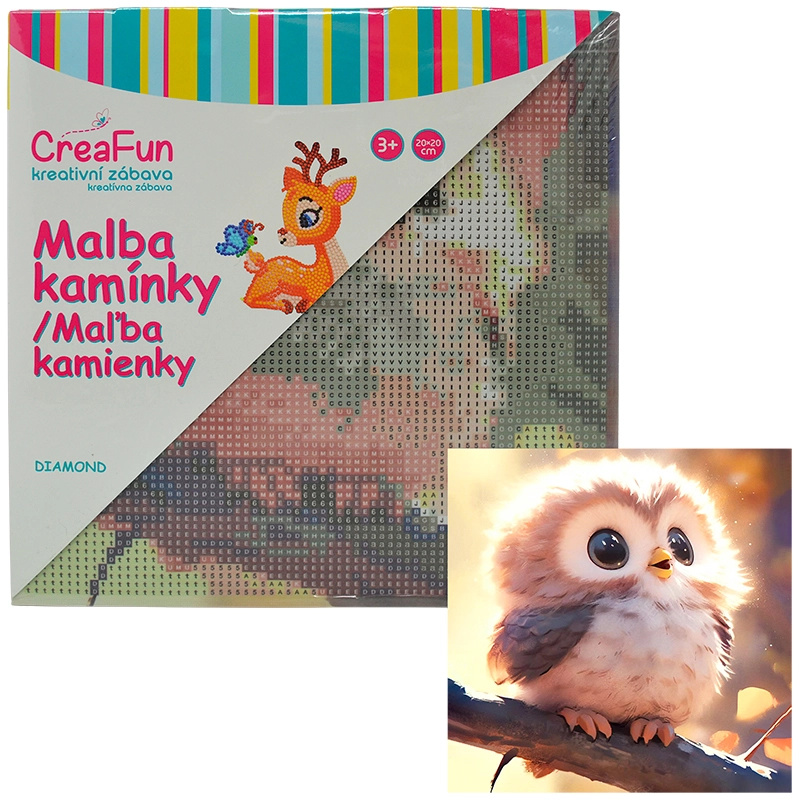 Diamantové malování Sovička 20 x 20 cm