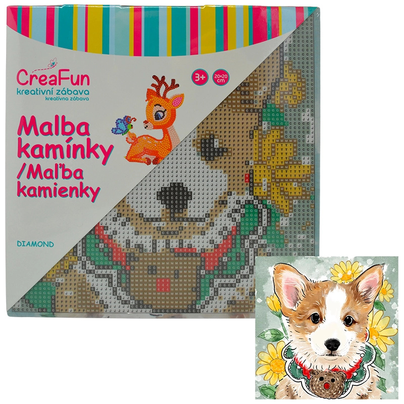 Diamantové malování - Kreslený pejsek 20 x 20 cm