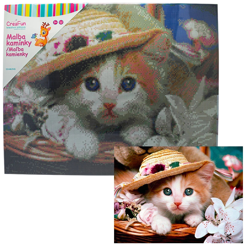 Diamantové malování Nevinné koťátko 40 x 50 cm