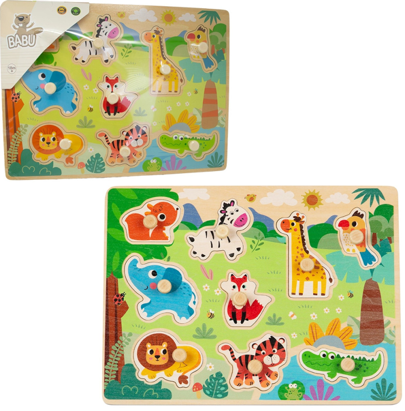 BABU - Dřevěné vkládací puzzle SAFARI