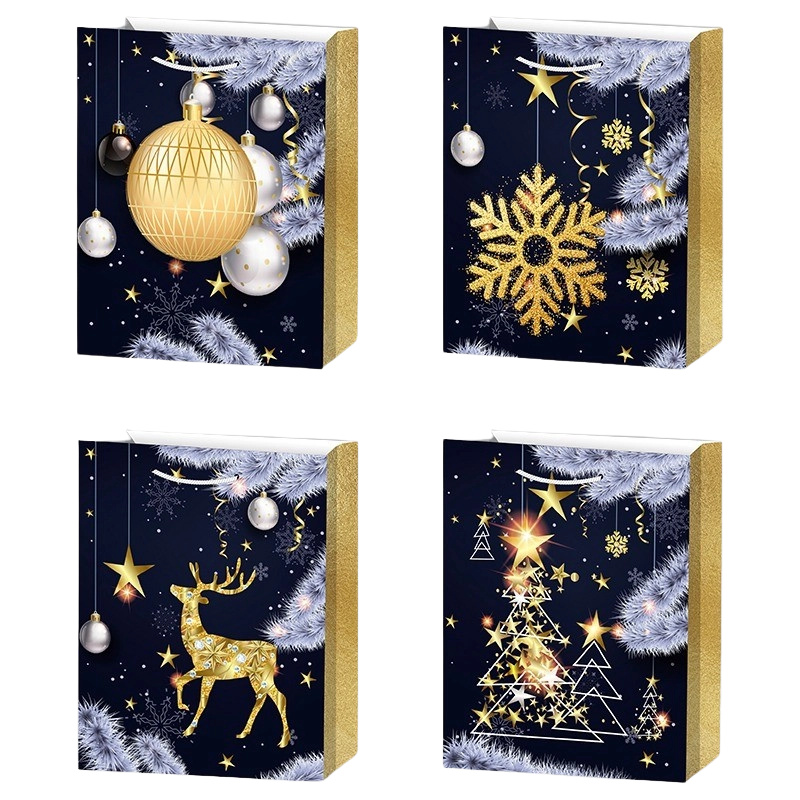 Dárková papírová taška M vánoční přání 26 × 32 × 10 cm