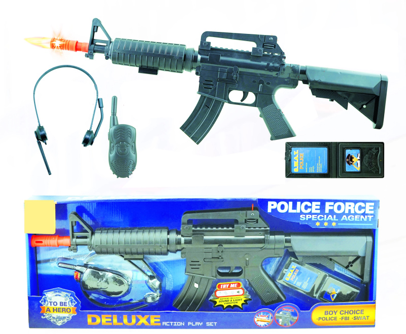 POLICIE - Samopal s vysílačkou set 4 ks