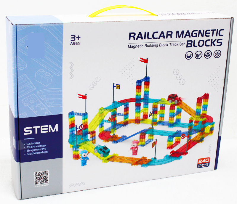 Magnetická závodní dráha 240 ks + elektrické auto