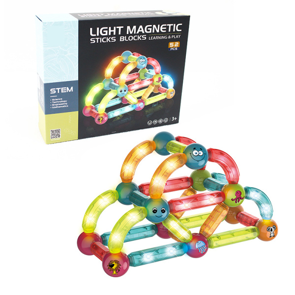 Svítící magnetická stavebnice 52 ks