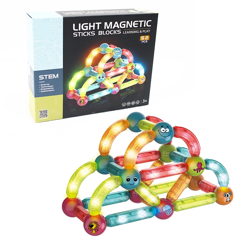 Svítící magnetická stavebnice 52 ks