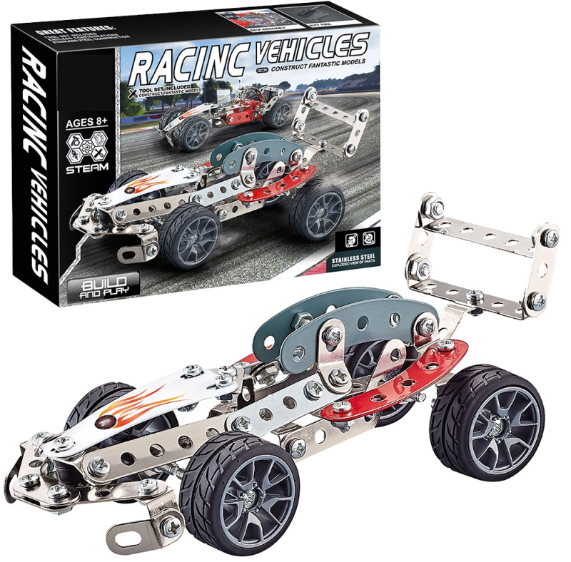 Kovová stavebnice 146 ks - Závodní auto
