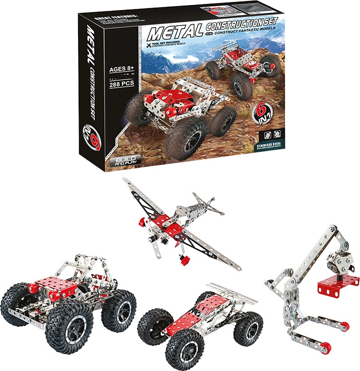 Kovová stavebnice 288 ks - 6 v 1