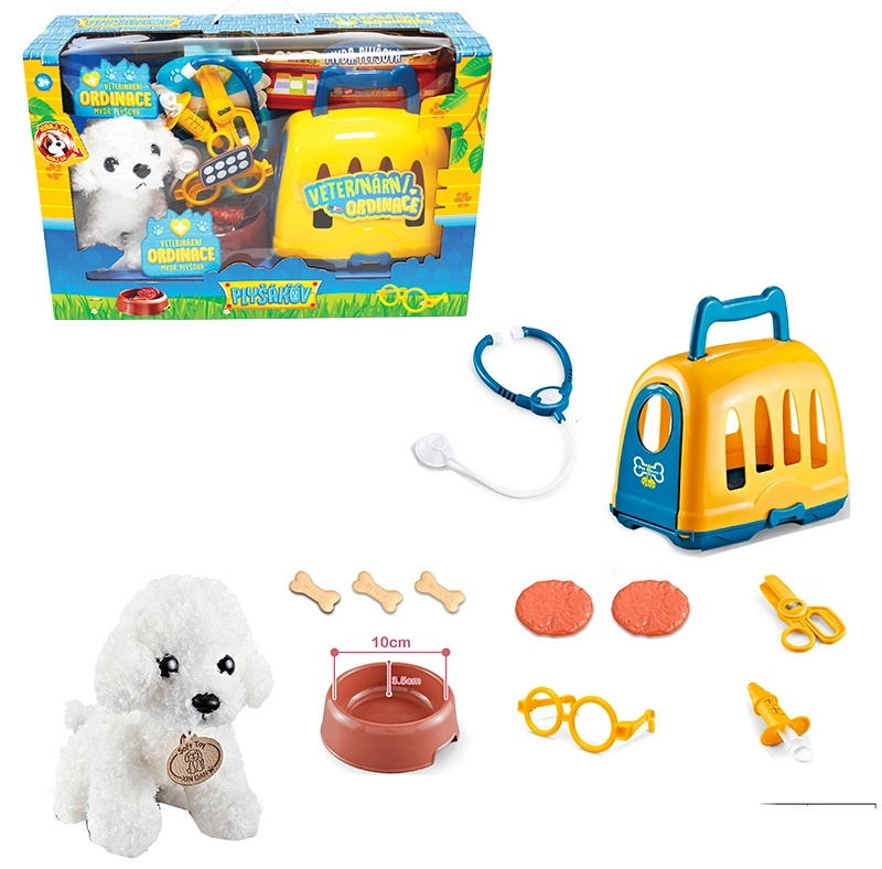 SET Veterinář - Přepravka s Bišonkem a příslušenstvím