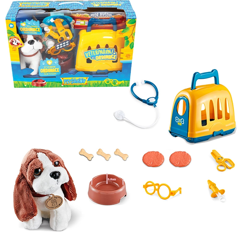 SET Veterinář - Přepravka s Bíglem a příslušenstvím