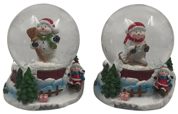 Těžítko sněhová koule se sněhulákem o průměru 65 mm