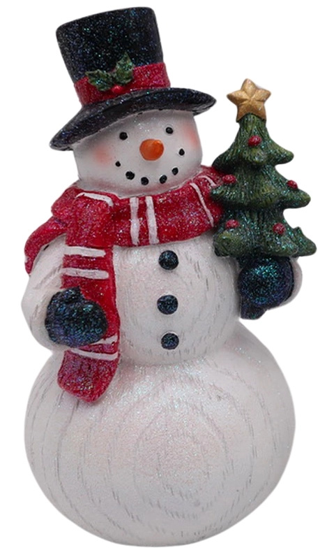 Dekorace Sněhulák se stromkem - dřevo