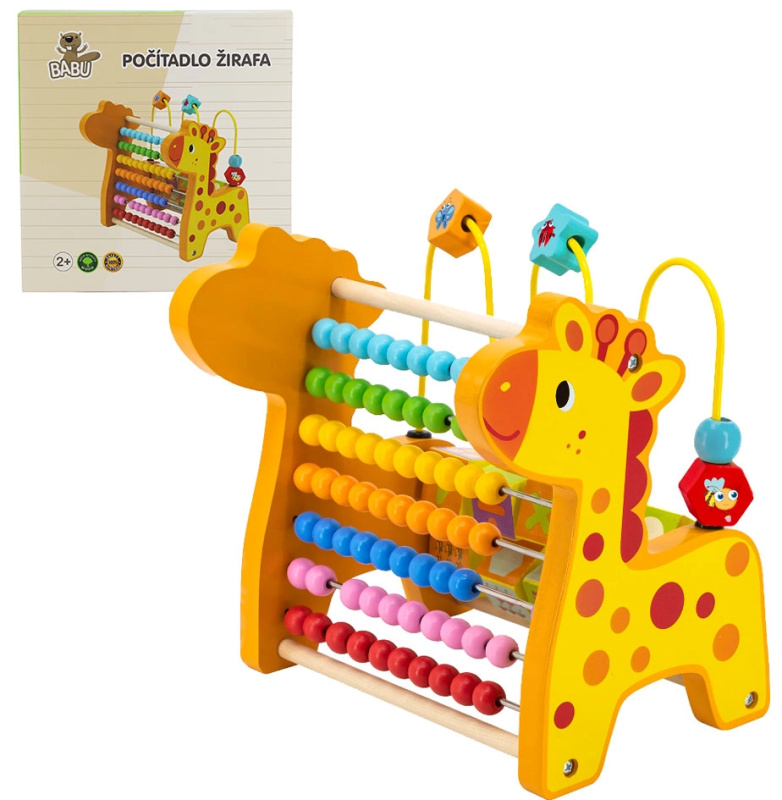 BABU - Dřevěné počítadlo pro děti - Žirafa
