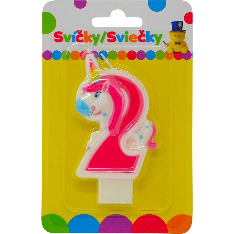 Narozeninová svíčka s jednorožcem – číslo 2