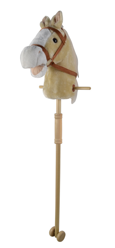 Hobby kůň 95 cm béžový s kolečky, se zvukem koně