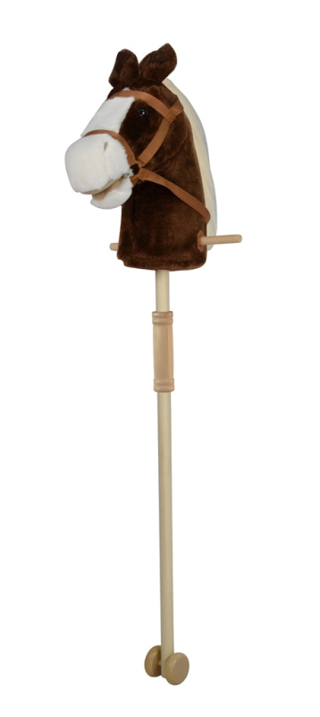 Hobby kůň 95 cm hnědý s kolečky, se zvukem koně