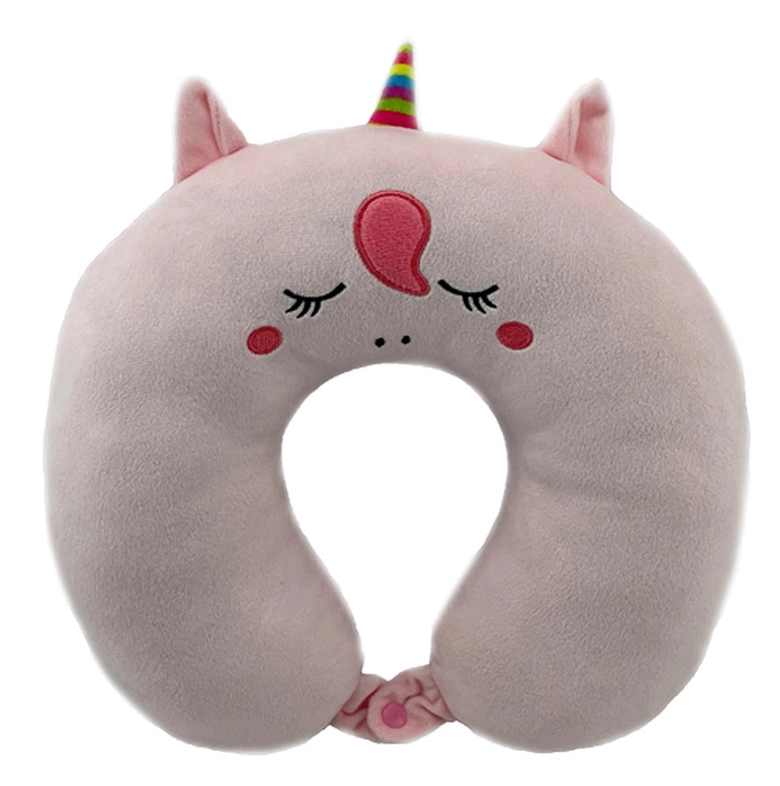 Plyšový záhlavník s knoflíkem - Jednorožec