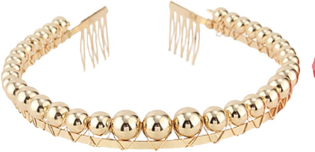 PINK - Čelenka se zlatými perlami