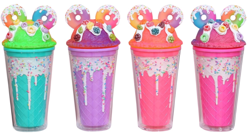 Kelímek s víčkem a brčkem Donuts 480ml - více variant