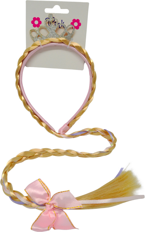 Čelenka s korunkou a copem pro malé princezny