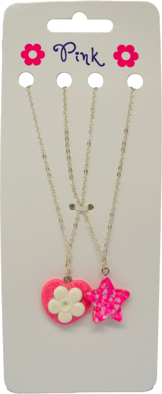 Dětské náhrdelníky se srdcem a hvězdou – sada 2 ks