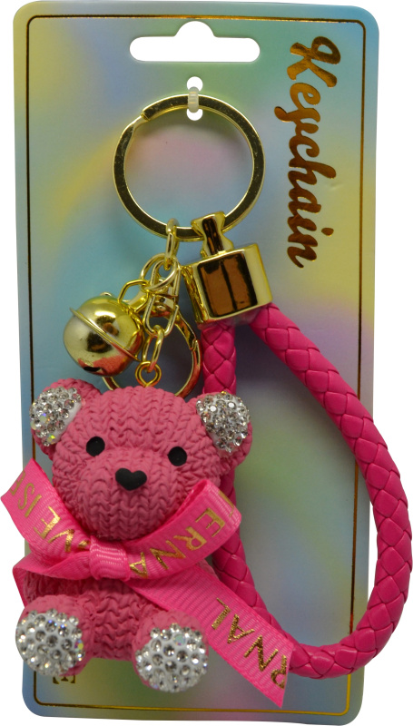 Keychain Přívěsek na klíče - Růžový medvídek
