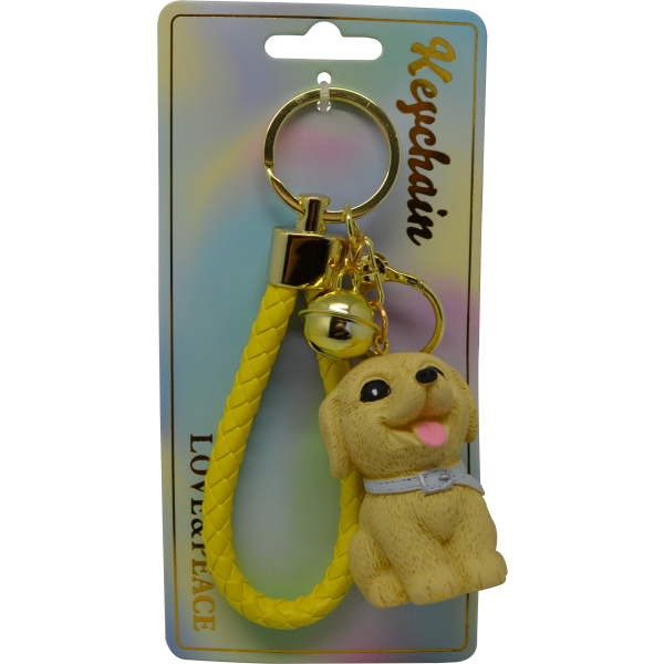 Keychain Přívěsek na klíče - Sedící hnědý pes