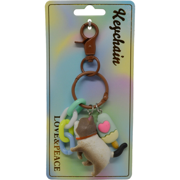Keychain Přívěsek na klíče - Kočička a céčka