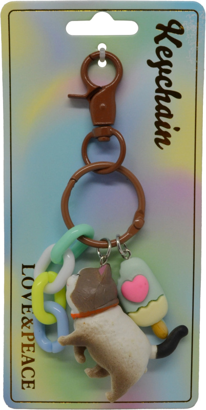 Keychain Přívěsek na klíče - Kočička a céčka