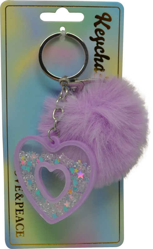 Keychain Přívěsek na klíče - Fialové srdce