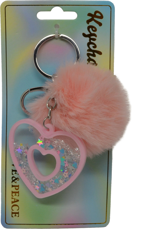 Keychain Přívěsek na klíče - Růžové srdce
