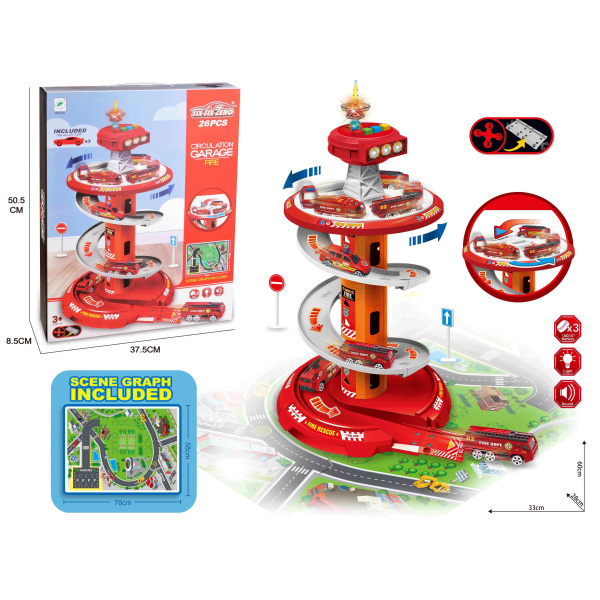 Parkovací garáž s okruhem, 26 dílná sada