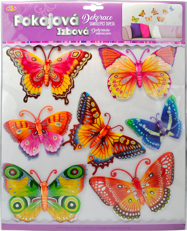 Samolepky na zeď s 3D efektem Motýl
