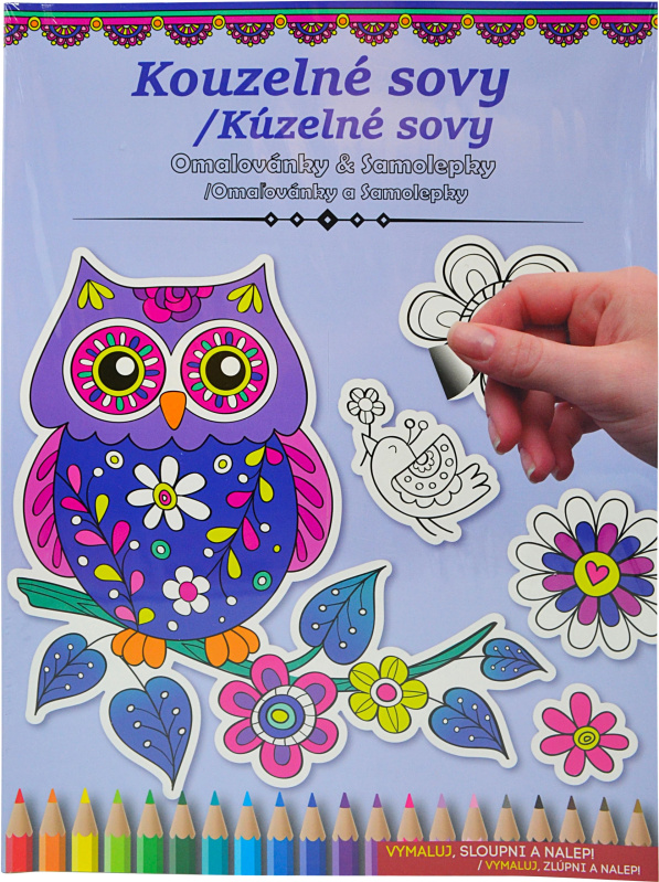 Omalovánky a samolepky - Kouzelné sovy