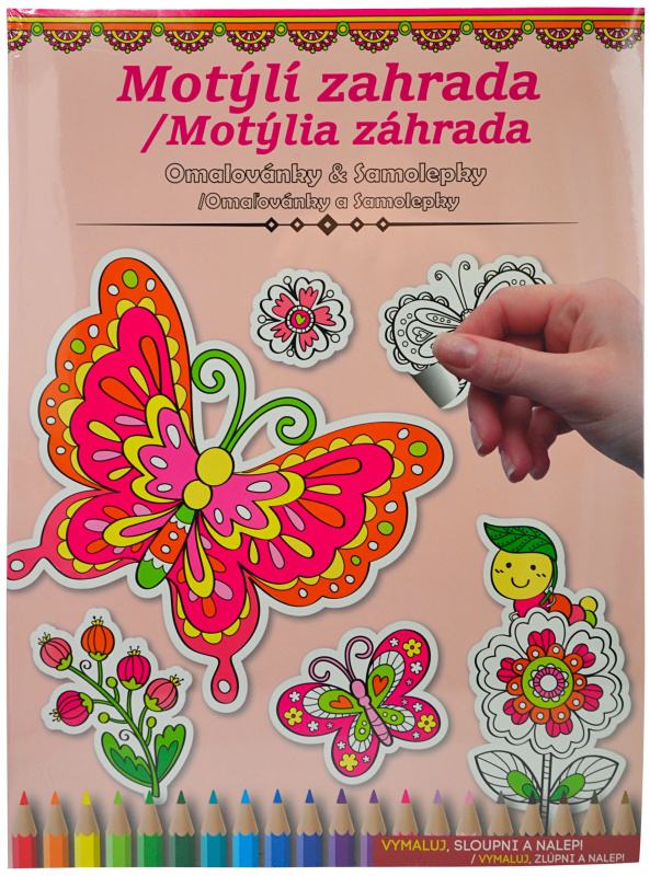 Omalovánky a samolepky - Motýlí zahrada