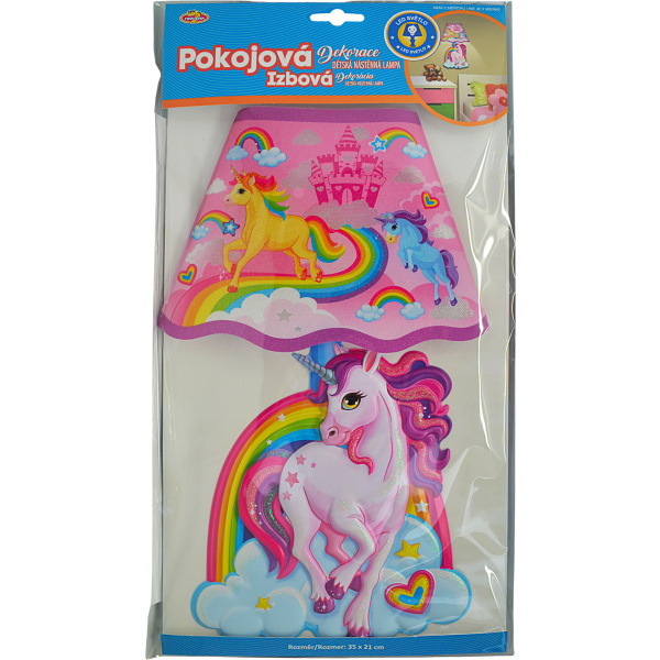 Dětská nástěnná 3D lampa Jednorožec