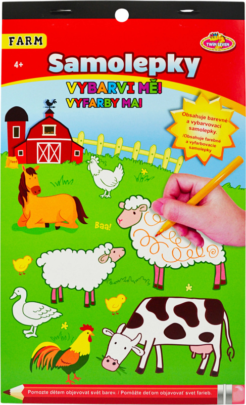 Vybarvovací samolepky Farma pro děti