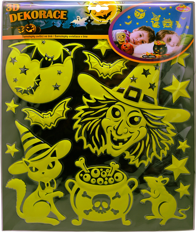 Svítící 3D samolepky - Čarodějnice