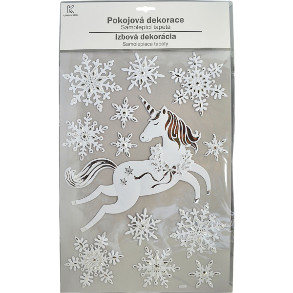 Samolepky - Zimní Jednorožec