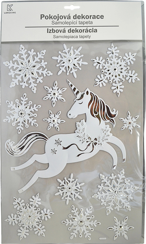 Samolepky - Zimní Jednorožec
