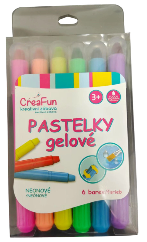 CreaFun neonové gelové pastelky – sada 6 ks
