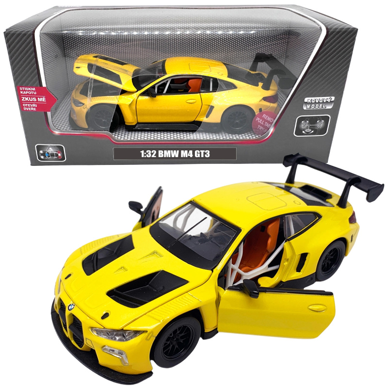 Kovový model - 1:32 BMW M4 GT3 žluté