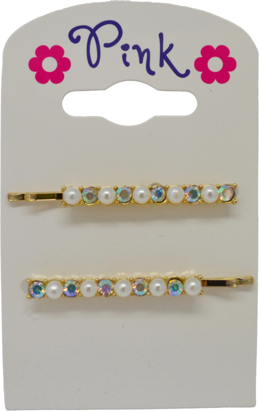 Sada 2 sponek do vlasů s perlami a kamínky