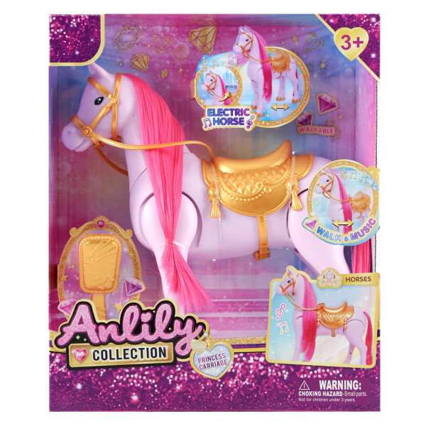 Interaktivní růžový chodící koník se zvukovými efekty