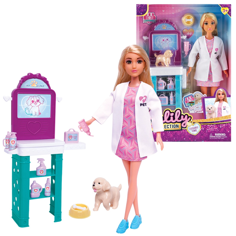 Panenka veterinářka se štěňátkem