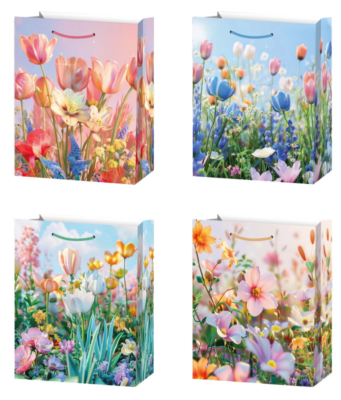 Dárková taška M s motivem lučních květů
