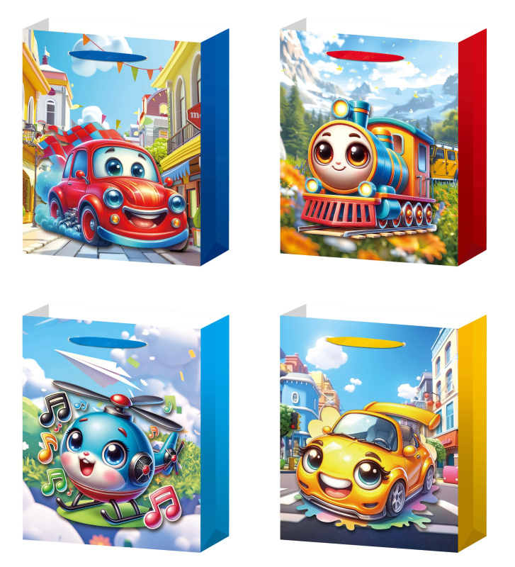 Dárková taška S veselé dopravní prostředky