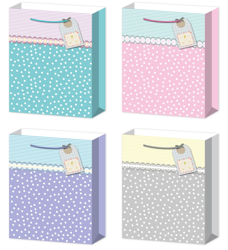 Dárková taška M pastel s bublinkami